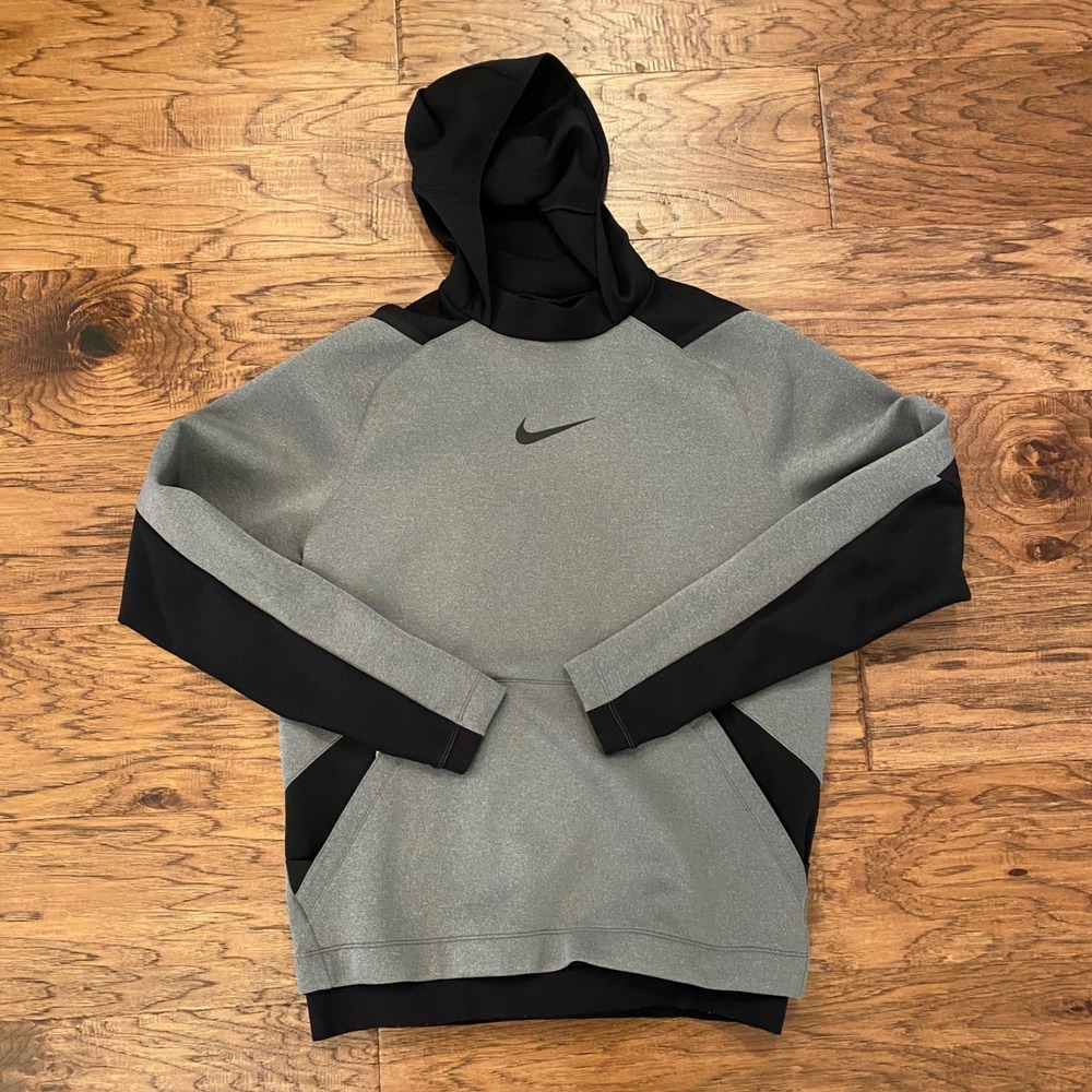 Nike Pro Dri-FIT Hoodie Mens Sz Sm Gray Training Pullover Sweatshirt BV5572-071
